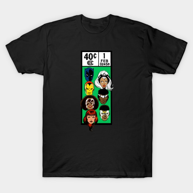 Black Superhero Team T-Shirt by krismosby